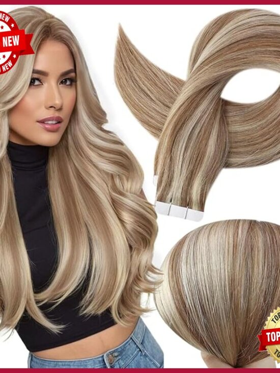 18 Inch Tape In Hair Extensions Human Hair Remy 50g 20pcs Straight main image 6